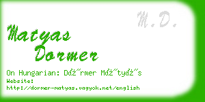 matyas dormer business card